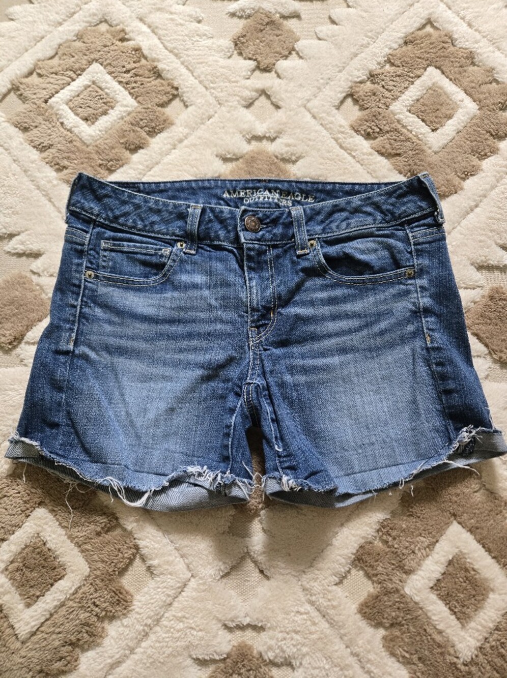 American Eagle Outfitters Distressed Blue Denim Cutoff Shorts